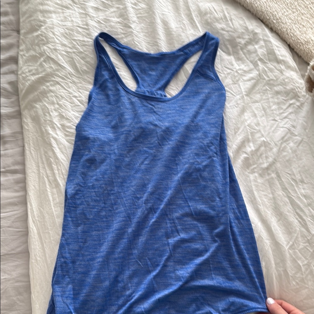 LULULEMON Blue Sleeveless Backless Tank Top